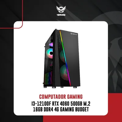 Computador Gaming i3-12100F RTX 4060 500GB M.2 16GB DDR4 4G Gaming Budget