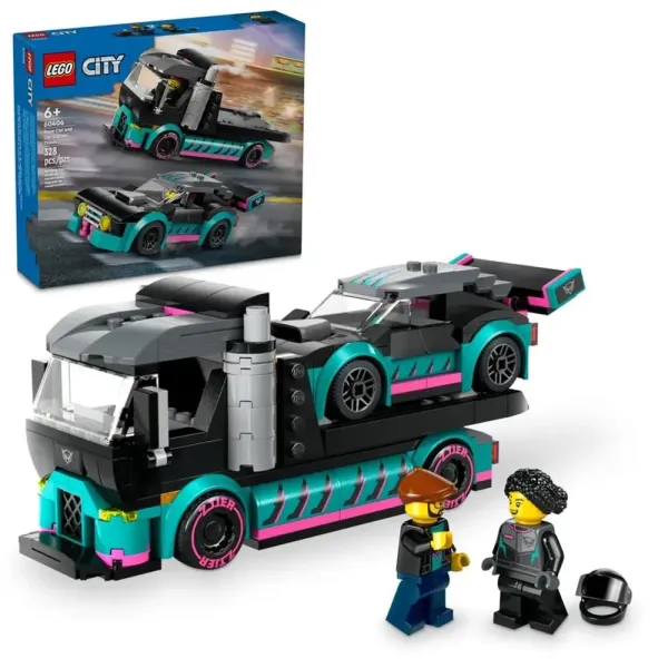 LEGO City Carro de Corrida e Camião de Transporte de Carros – 60406