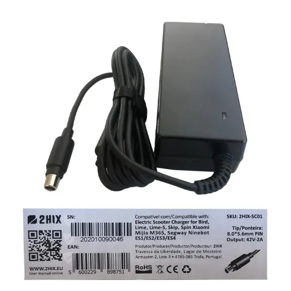 Transformador Compativel 2HIX Scooter 42V 2A 8.0*5.6 Pin