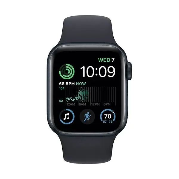 Apple Watch SE GPS 40mm Caixa de Alumínio em Preto Meia Noite Correia Desportiva Preto Meia Noite