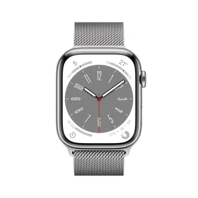 Apple Watch Series 8 GPS Celular 45mm Caixa de Aço Inoxidavel Prateado Correia Milanesa Loop Prateada