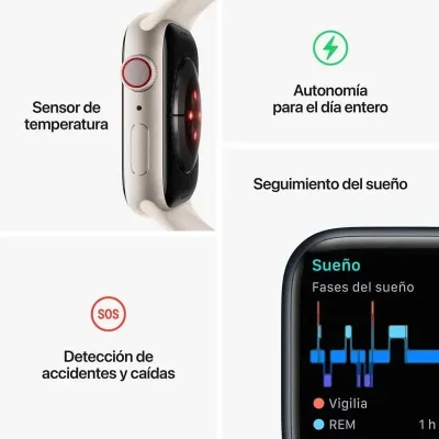 Apple Watch Series 8 GPS Celular 45mm Caixa de Aço Inoxidavel Prateado Correia Milanesa Loop Prateada