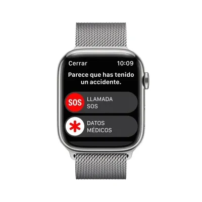 Apple Watch Series 8 GPS Celular 45mm Caixa de Aço Inoxidavel Prateado Correia Milanesa Loop Prateada