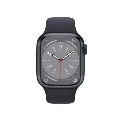 Apple Watch Series 8 GPS Celular 41mm Caixa de Alumínio em Preto MeiaNoite Correia Desportiva Preto MeiaNoite