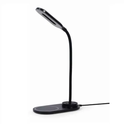 Candeeiro Lâmpada de Mesa Gembird com Carregamento Wireless Preto