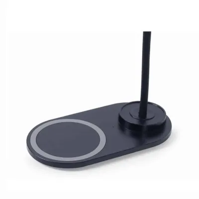 Candeeiro Lâmpada de Mesa Gembird com Carregamento Wireless Preto
