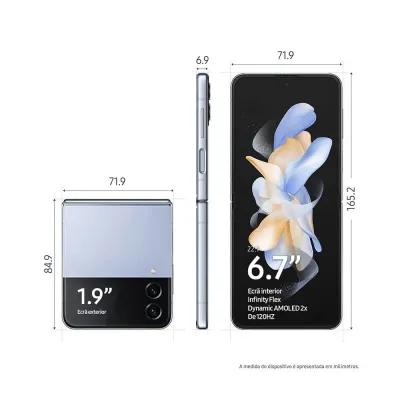 Smartphone Samsung Galaxy Z Flip4 8GB 128GB 6.7? 5G Azul