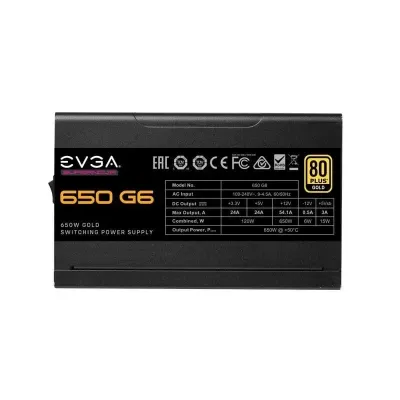 Fonte Alimentação EVGA 650 G6 Supernova 650W Ventilador 13.5cm 80 Plus Gold