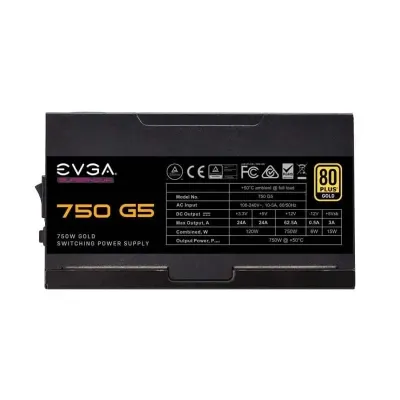 Fonte Alimentação EVGA 750 G5 750W Ventoinha 14cm 80 Plus Gold