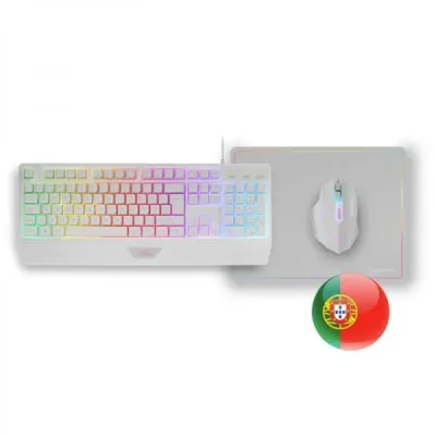 Conjunto Teclado + Rato + Tapete Mars Gaming MCP124 Gaming 3en1 Teclado H-Mech RGB Rato RGB Switches HUANO Tapete Nanotextil Rai
