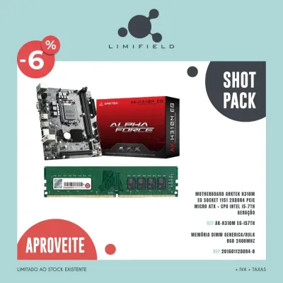 Kit Motherboard Arktek H310M com cpu Intel I5-7ª Geraçao + 8Gb DDR4