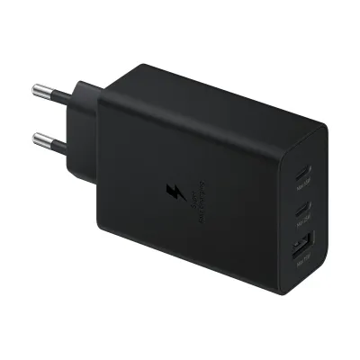 Carregador SAMSUNG Trio 65W USB-C 25W USB-C 15W USB-A Preto