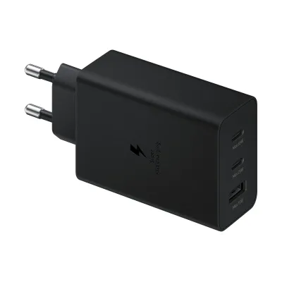 Carregador SAMSUNG Trio 65W USB-C 25W USB-C 15W USB-A Preto
