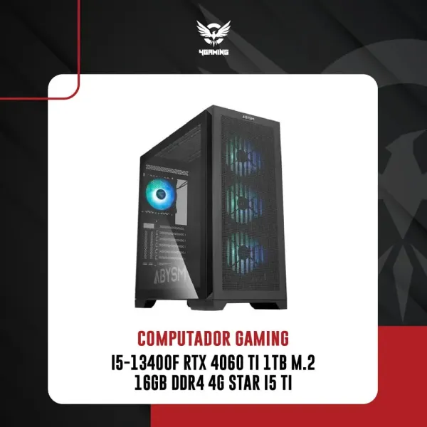 Computador 4Gaming i5-13400F RTX 4060 Ti 1TB M.2 16GB DDR4 4G Star i5 Ti