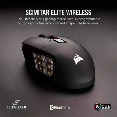 Rato Corsair Scimitar Elite RGB MOBA/MMO Wireless Preto