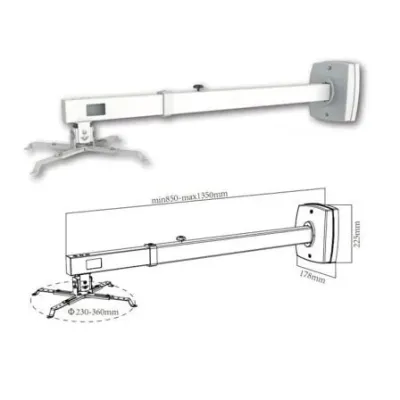 Suporte de Parede para Video Projetor Approx appSV03P Extensivel até 10kg