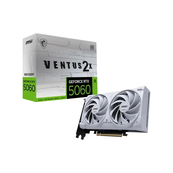 Placa Gráfica MSI RTX 5060 Ventus 2X OC White 8GB GDDR7