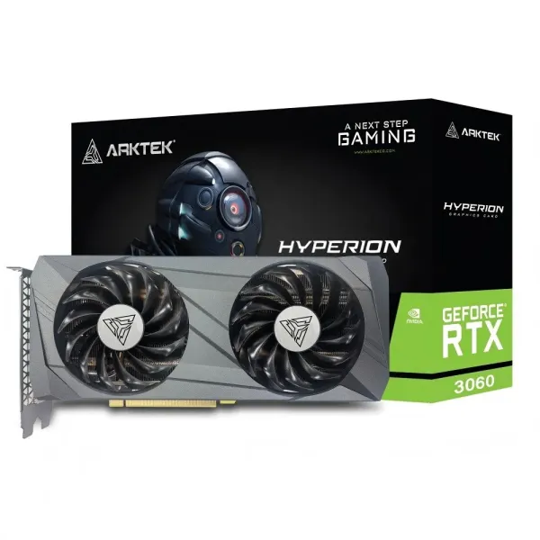 Placa Gráfica Arktek Hyperion RTX 3060 12GB GDDR6 3* DP 1*HDMI