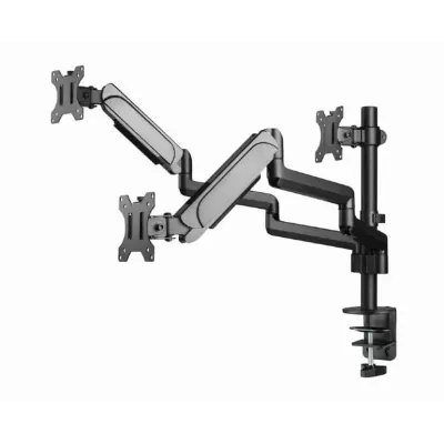 Suporte para 3 Monitores Gembird Ajustável com Movimento Completo suporte até 27? e 7 Kg
