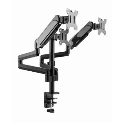 Suporte para 3 Monitores Gembird Ajustável com Movimento Completo suporte até 27? e 7 Kg