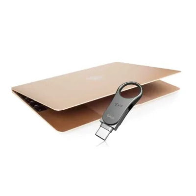 Pen Drive Silicon Power 64Gb Drive Mobile C80 Metal Type C + Usb 3