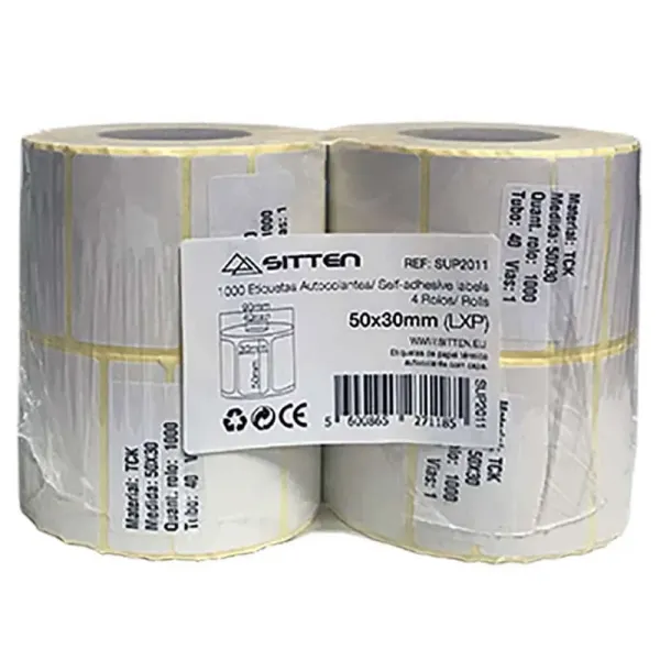 Rolo Etiquetas autocolantes 4x Rolo 50x30mm x 1000