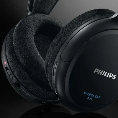 Auscultadores Sem Fios Wireless Philips SHC5200 Radiofrequência Preto