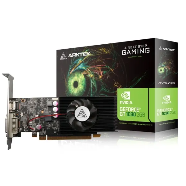 Placa Gráfica Arktek GT1030 4GB GDDR5 64Bits Compativel Baixo Perfil 1*HDMI 1*DVI