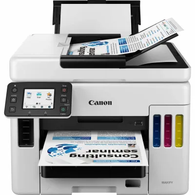 Impressora Multifunções Canon MAXIFY GX7050 MegaTank WiFi Fax Duplex Branca