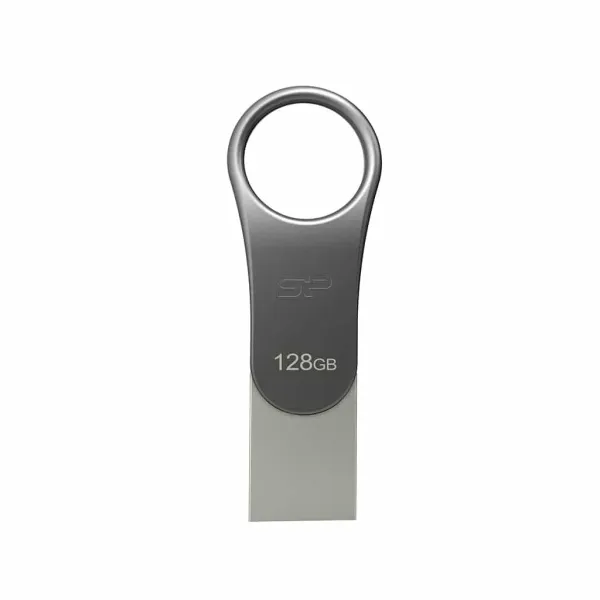Pen Drive Silicon Power C80 128Gb Type-C e Usb 3.2 Dual em Metal