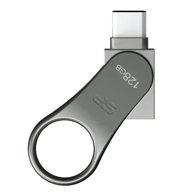 Pen Drive Silicon Power C80 128Gb Type-C e Usb 3.2 Dual em Metal