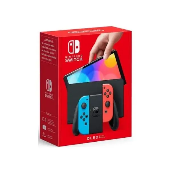 Nintendo Switch Versão OLED Azul Neom Vermelho Neon Inclue Base e 2 Comandos Joy-Con