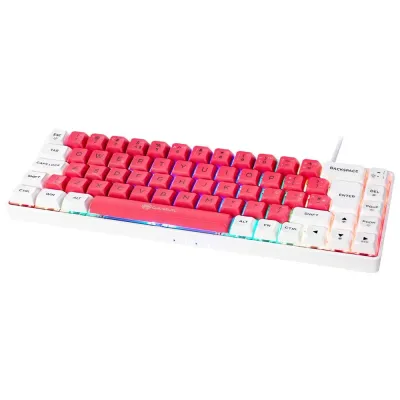 Teclado Mecânico GAMIAC TKL RGB69G SF Kailh Azul Branco Rosa