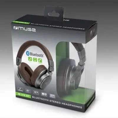 Auscultadores MUSE M-278 Bluetooth Cinza e Castanho
