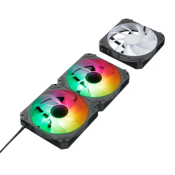 Dissipador Abysm Arclight 2.0 ARGB 120mm PWM com Conexão em Série Pack 3 Unidades Preto