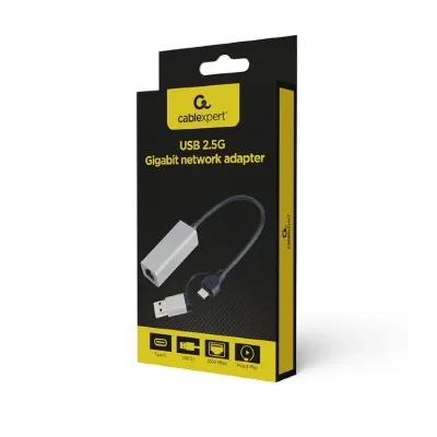 Adaptador Gembird A-USB3AC-LAN2G-01 USB3.0 e Type-C para RJ Gigabit