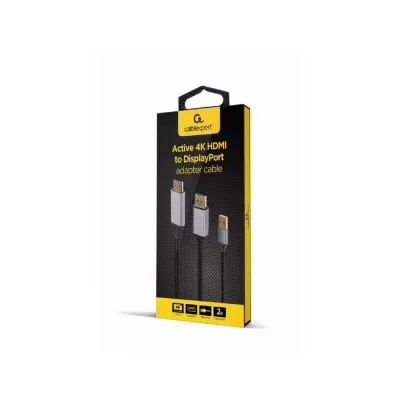 Cabo Adaptador Gembird Ativo 4K de HDMI Macho para DisplayPort Macho 2.0Mt Preto