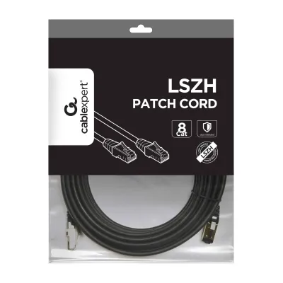 Cabo Rede Gembird Cat 8 LSZH 10 Metros Preto