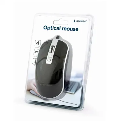 Rato Gembird USB 2.0 1200Dpi Preto/Cinza
