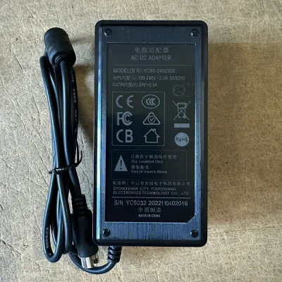 Transformador Compatível Impressora de Talões POS 24V 2.5A 3Pin