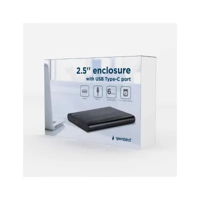 Caixa Externa Hdd Gembird 2.5? Sata Para Type-C Preta
