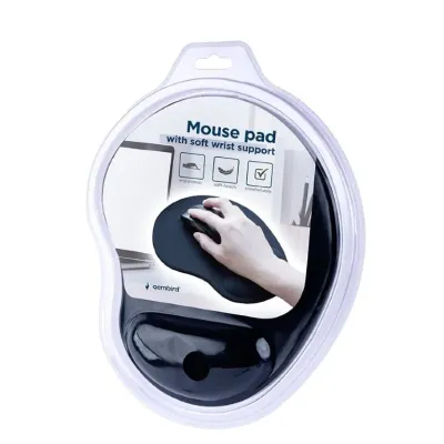 Tapete Para Rato Gembird Ergonómico em Gel com Apoio de Pulso Preto