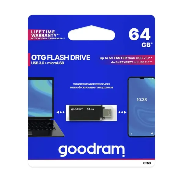 Pen Drive GoodRam 64Gb OTN3 USB 3.0 + Micro Usbl