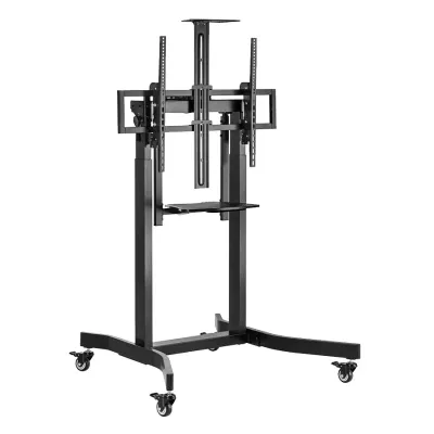 Suporte de Pé Gembird TVS-100T-01 para TV com rodas e Prateleira Motorizado ajustavel em Altura até 100?