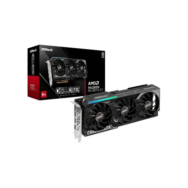Placa gráfica Asrock RX 9070 XT Challenger Amd RX9070XT 16GB Gddr6 256BIT 1HDMI+3DP