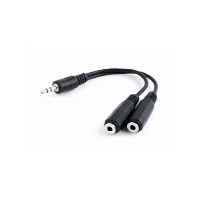 Adaptador 3.5mm p/ 2saidas para som com 10Cm Preto