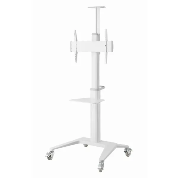 Suporte de Pé Gembird TVS-70T-02-W para TV com rodas e Prateleira suporta 37? a 70? em Alumínio Branco