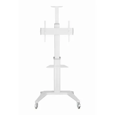 Suporte de Pé Gembird TVS-70T-02-W para TV com rodas e Prateleira suporta 37? a 70? em Alumínio Branco