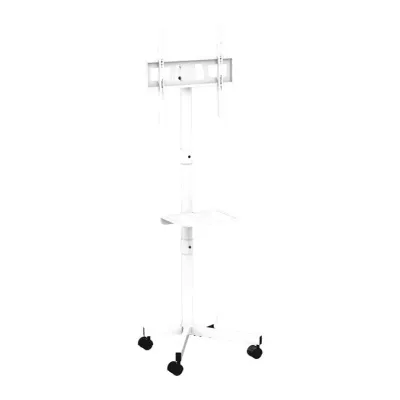 Suporte de Pé Gembird TVS-55T-03-W com rodas e prateleira suporta 32? a 55? Branco