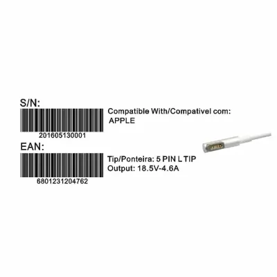 Transformador Compativel 2HIX Apple 18.5V 4.6A 5Pin L Tip